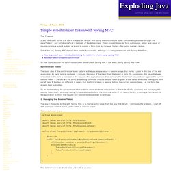 Exploding Java: Simple Synchronizer Token with Spring MVC