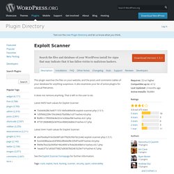 Exploit Scanner — WordPress Plugins