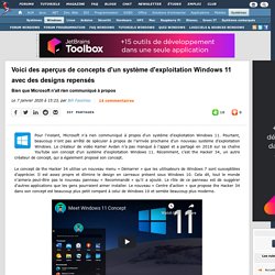 Voici des aperçus de concepts d'un système d'exploitation Windows 11 avec des...