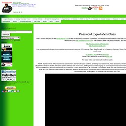 Password eXploitation Class