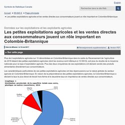 Les petites exploitations agricoles et les ventes directes aux consommateurs jouent un rôle important en Colombie-Britannique
