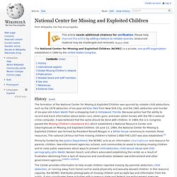 ncmec exploited missing national center pearltrees children congress 1984 established profit organization states united