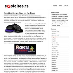 Blog Archive » Breaking Secure-Boot on the Roku