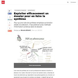 Exploiter efficacement un dossier pour en faire la synthèse