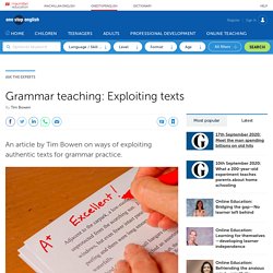 Grammar teaching: Exploiting texts