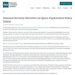 National Security Directive on Space Exploration Policy (2004)