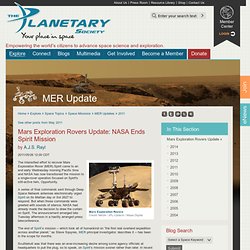MER Special Update 052611 - NASA Ends Spirit Mission