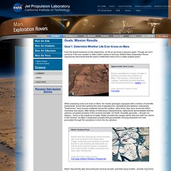 Mars Exploration Rover Mission: Science