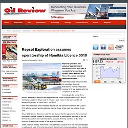 Repsol Exploration assumes operatorship of Namibia Licence 0010