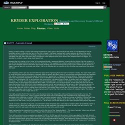 KRYDER EXPLORATION Research and Recovery Team's Official Website - EGYPT - Secrets Found