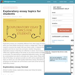 Exploratory essay topics for Students