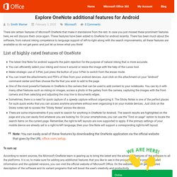 Explore OneNote additional features for Android - Office.com/Setup