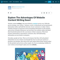 Explore The Advantages Of Website Content Writing Soon!: ext_5557688 — LiveJournal