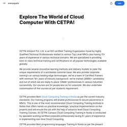 Explore The World of Cloud Computer With CETPA! — Teletype