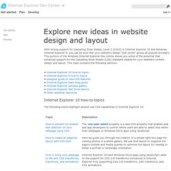 Explore new ideas in website design and layout (Internet Explorer)