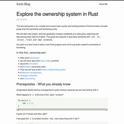 Explore the ownership system in Rust