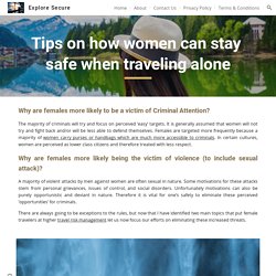 Explore Secure - Tips on how women can stay safe when traveling alone