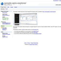 apis-explorer - Google APIs Explorer