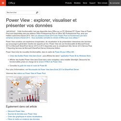 Power View : explorer, visualiser et présenter vos données