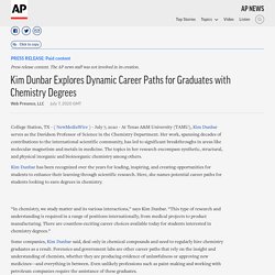 Kim Dunbar Explores Dynamic Career Paths for Graduates with Chemistry Degrees