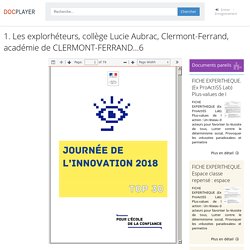 1. Les explorhéteurs, collège Lucie Aubrac, Clermont ...