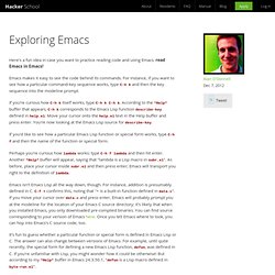 Exploring Emacs