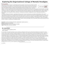Exploring the Organisational Collage of Memetic Paradigms