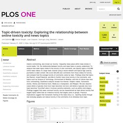 Topic-driven toxicity: Exploring the relationship between online toxicity and news topics