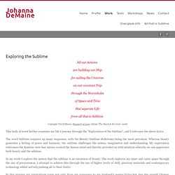 johanna demaine » Exploring the Sublime