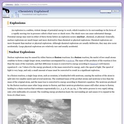 Explosions - Chemistry Encyclopedia - reaction, examples, gas, equation, molecule, mass, atom