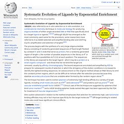 Systematic Evolution of Ligands by Exponential Enrichment