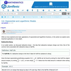 4.6: Exponential and Logarithmic Models - Mathematics LibreTexts