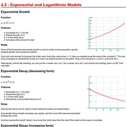 4.5 - Exponential and Logarithmic Models