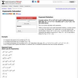 Exponents Calculator