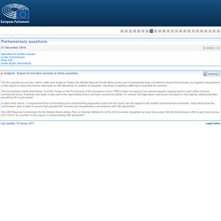 PARLEMENT EUROPEEN - Réponse à question E-009681-16 Export of live farm animals to third countries