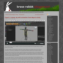 Export a custom rig with animation from Maya to Unity