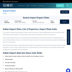 India Export Data, Indian Export Data, Exporters Database