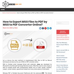 How to export MSG files to PDF by MSG to PDF Converter Online?