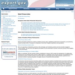 Export.gov - Safe Harbor Data Privacy Links