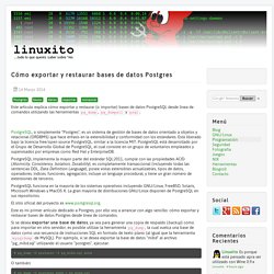 Cómo exportar y restaurar bases de datos Postgres