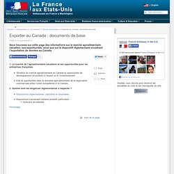 Exporter au Canada : documents de base