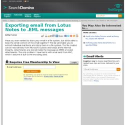 Exporting email from Lotus Notes to .EML messages