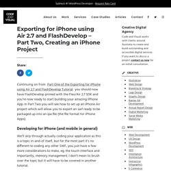 Exporting for iPhone using Air 2.7 and FlashDevelop - Part Two, Creating an iPhone Project
