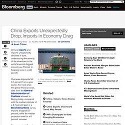 China Exports Unexpectedly Drop; Imports in Economy Drag