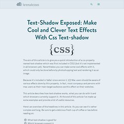 Text-Shadow Exposed: Make cool and clever text effects with css text-shadow › Kremalicious