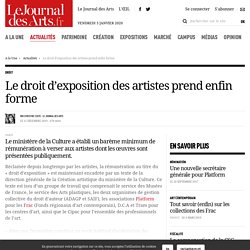 Le droit d’exposition des artistes prend enfin forme - 12 décembre 2019 - Le Journal des Arts - n° 535