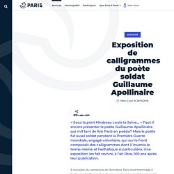 Exposition de calligrammes du poète soldat Guillaume - Ville de Paris