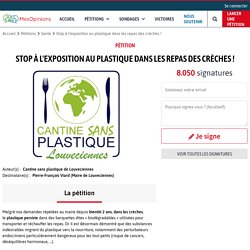 Stop à l'exposition au plastique dans les repas des crèches !