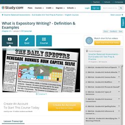 What is Expository Writing? - Definition & Examples