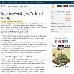 Expository Writing vs. Technical Writing